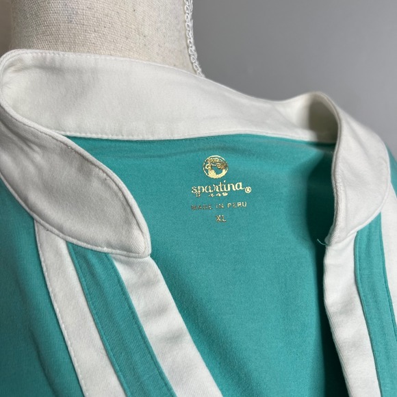 Spartina 449 Tunic Dress Sleeveless Turquoise Blue Stretch Beach Women's Size XL - Picture 10 of 11